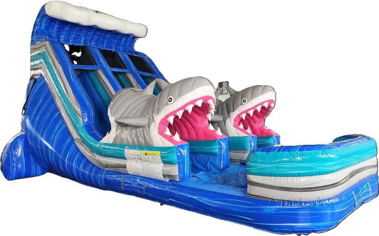18' Shark Attack Dual Lane Water Slide